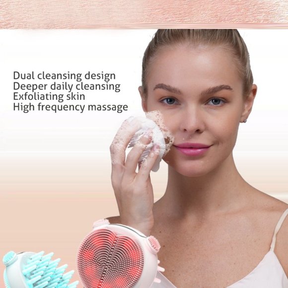 Luxury facial beauty cleanser soft silicone head double sided - Picture 3 of 14